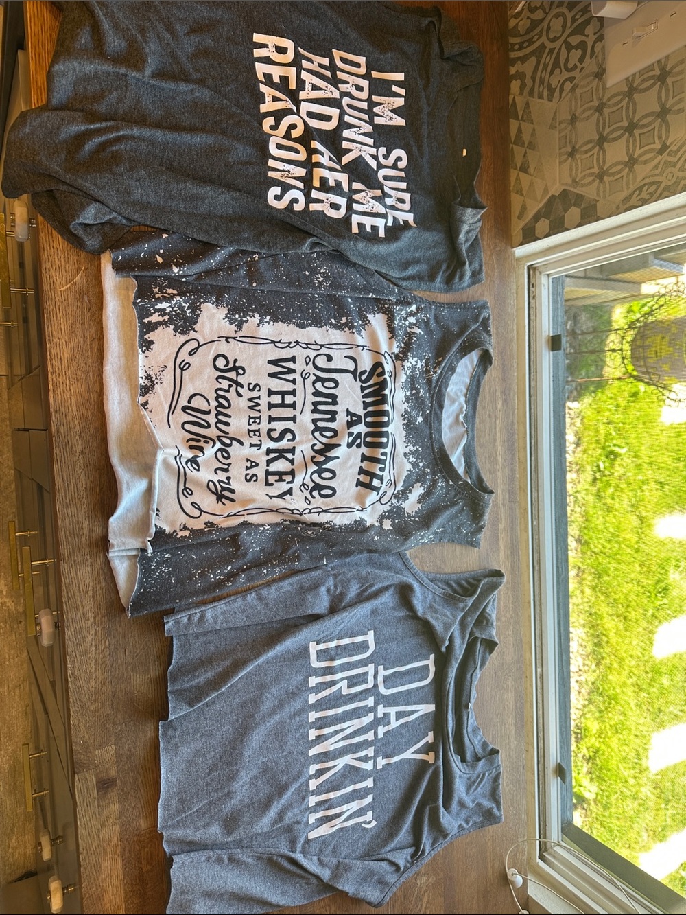 Gray Graphic Tee Trio - Whiskey & Drinking Slogans
